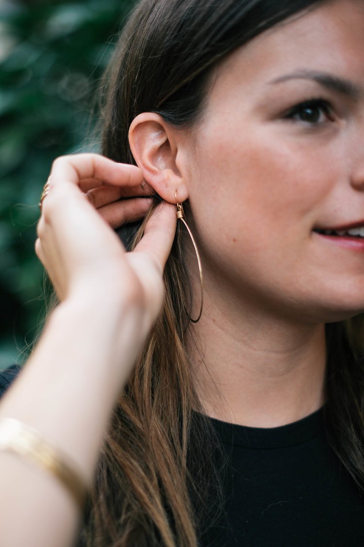 14k Goldfill Oval Hoop Earrings - Shelter Jewelry Shop DC