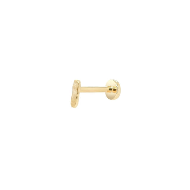 Ripple Gold Bar Threaded Flat Back Earring