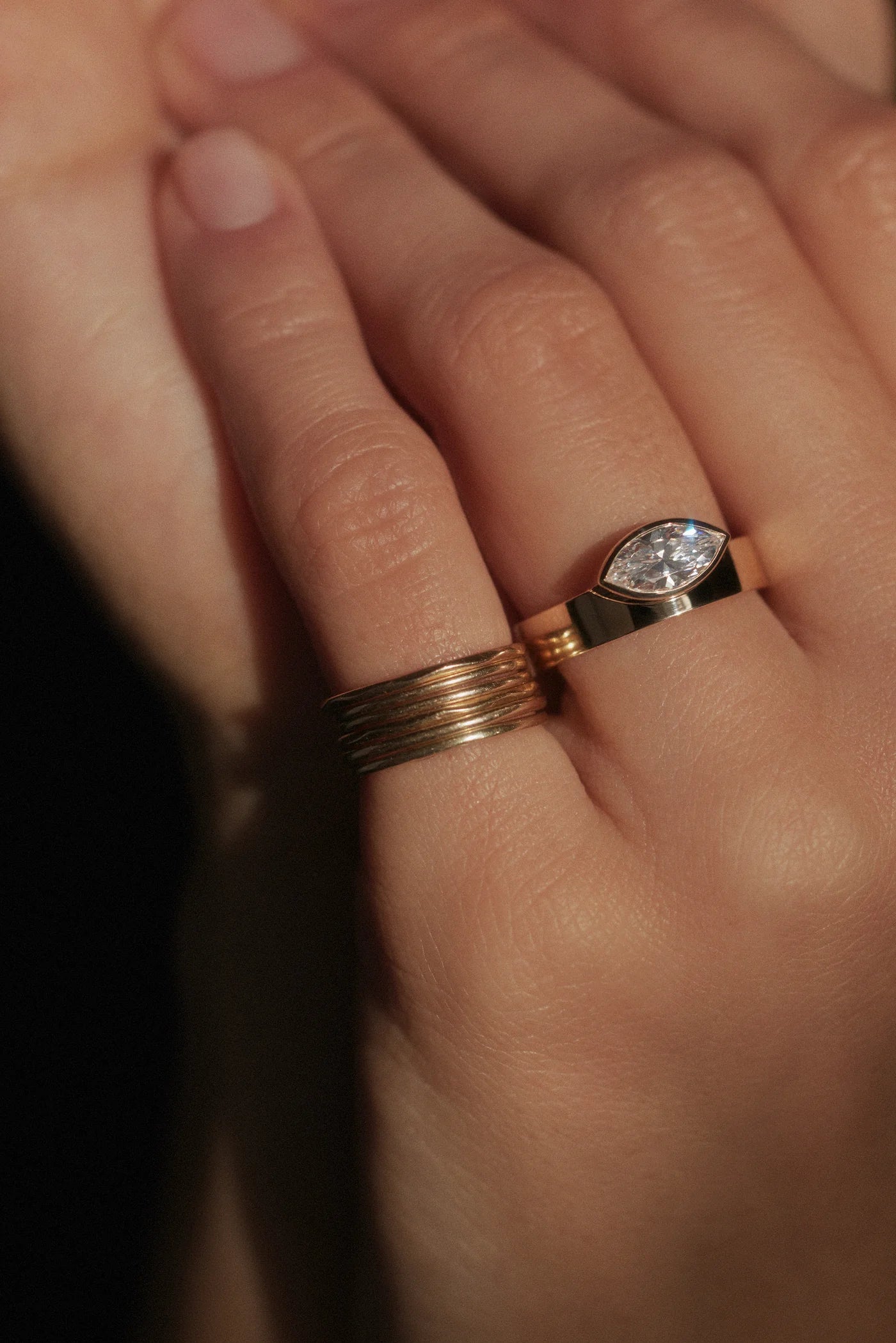 Marquise Cut Diamond Monolith Ring — Commitment, Curated