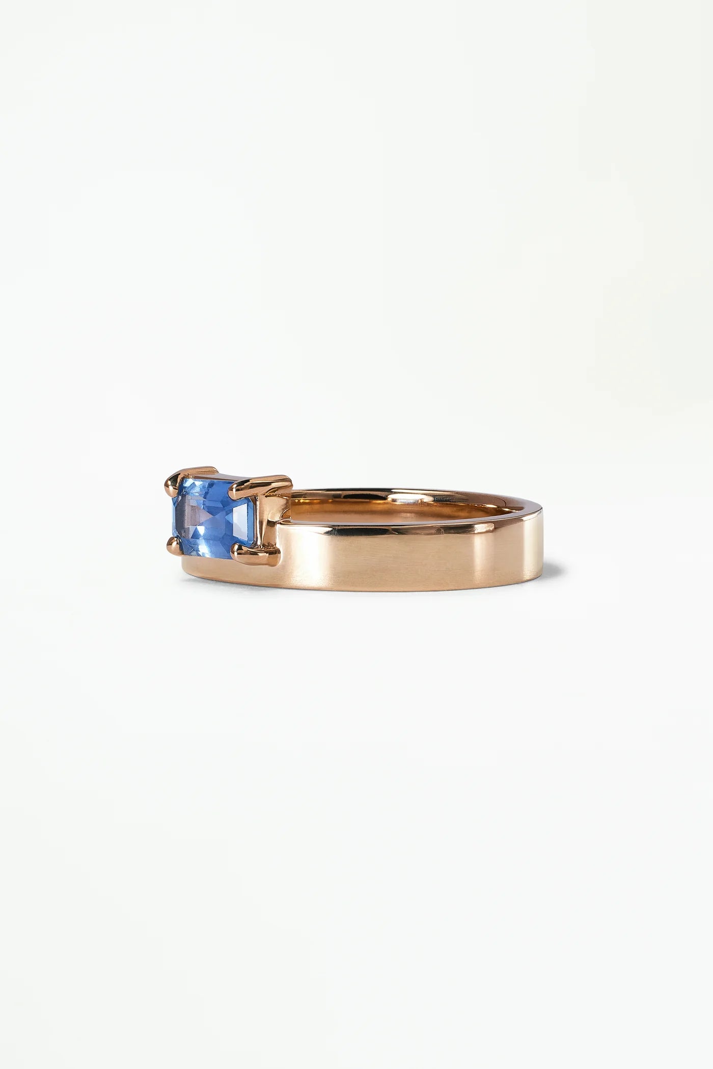 Medium Emerald Cut Blue Sapphire Monolith Ring — Commitment, Curated
