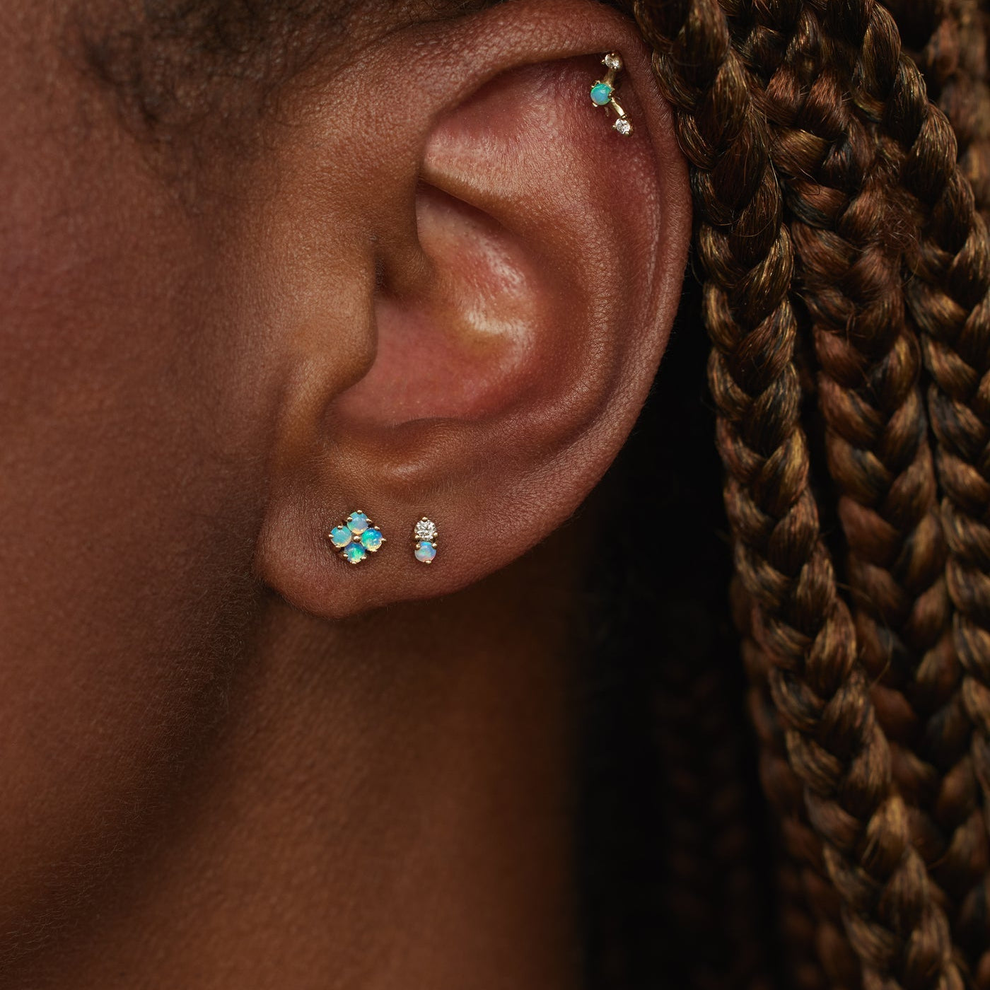 Small Opal Lattice Studs