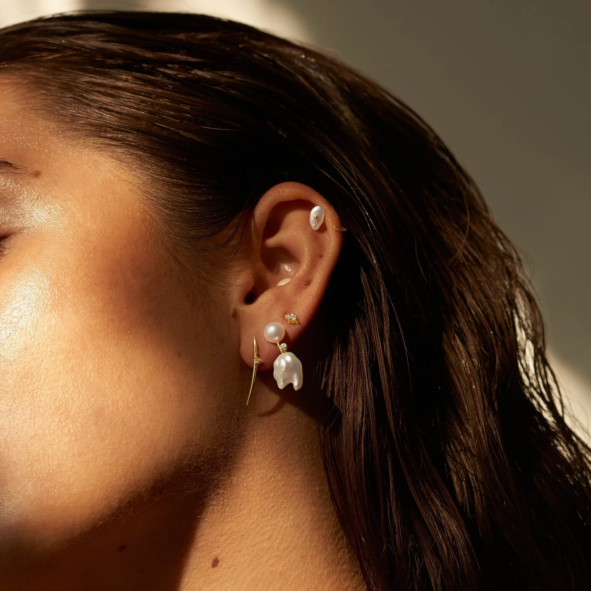 Diamond Mini Cloudbar Earrings — Wedding Day Edit