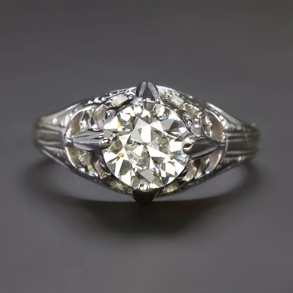 Art Deco 1 ct Diamond Filigree Engagement Ring