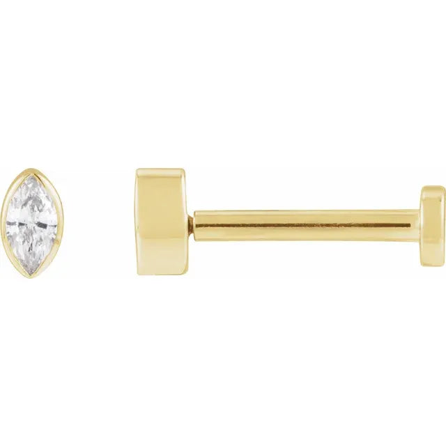 Mini Marquise Diamond Flat Back Earring