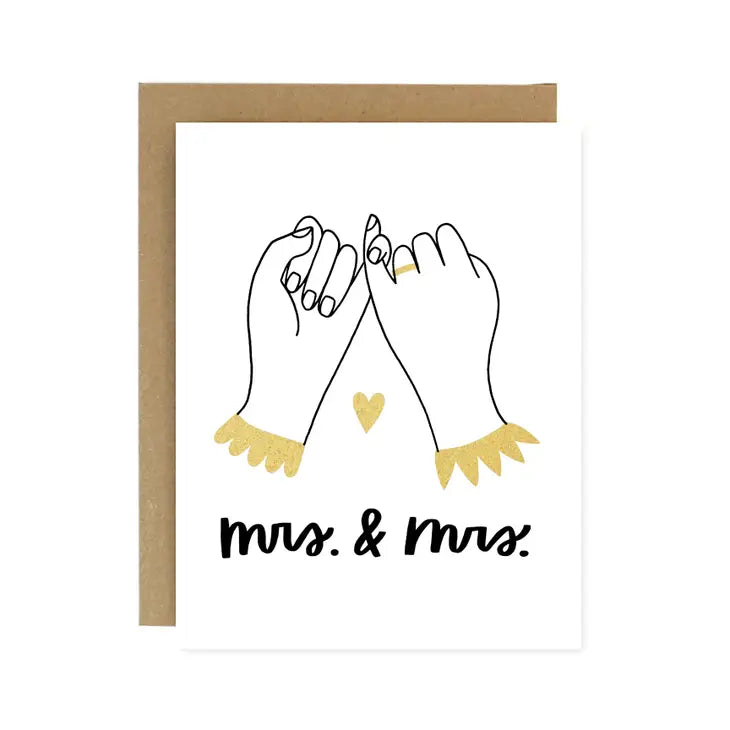 Pinky Promise Mrs. + Mrs. Wedding Card