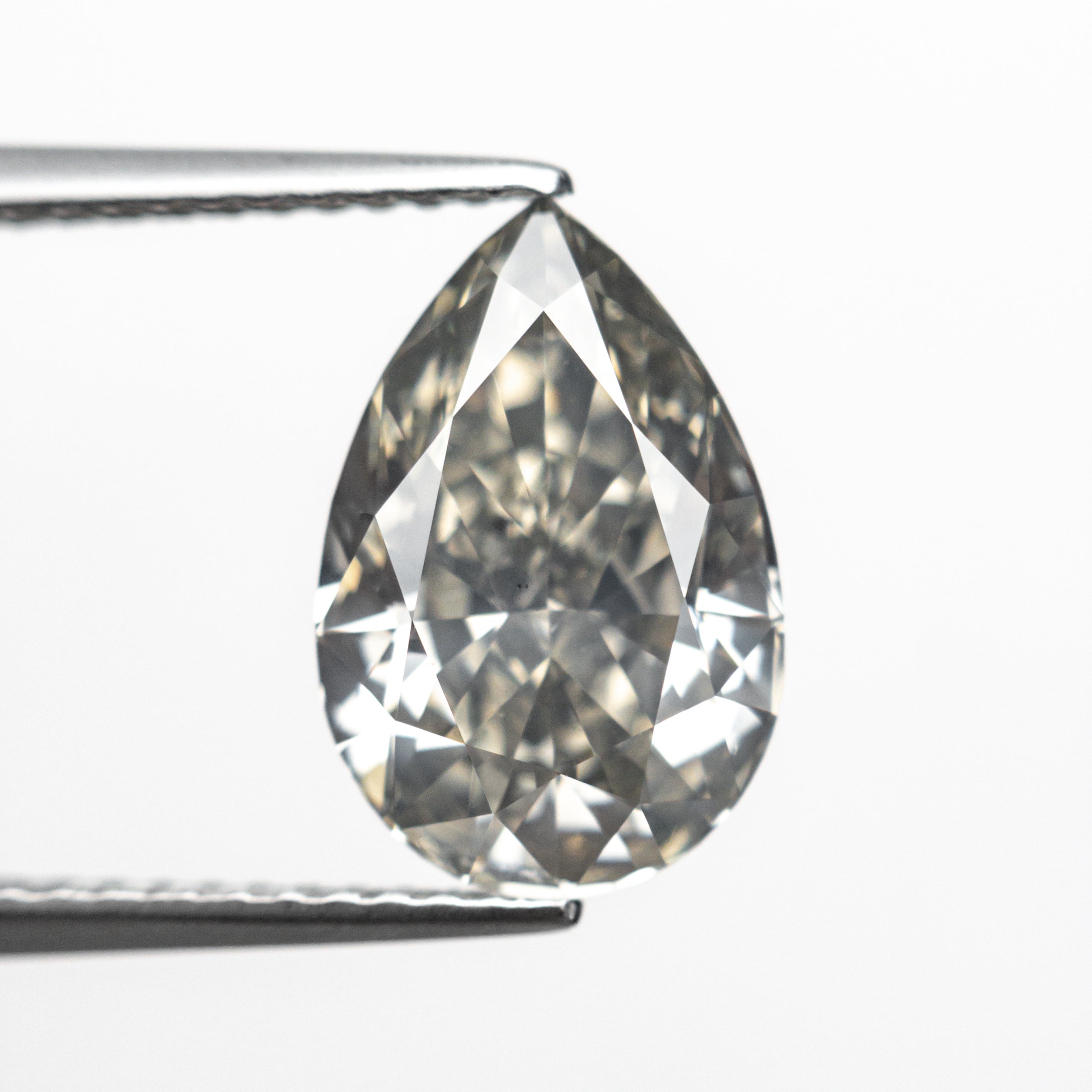 3.19ct 11.90x7.94x5.03mm GIA SI2 Fancy Grey Pear Brilliant 19547-01