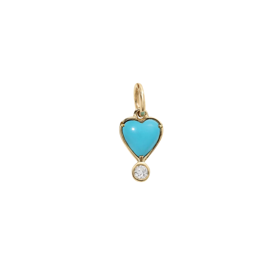 Turquoise Diamond Byrdie Heart