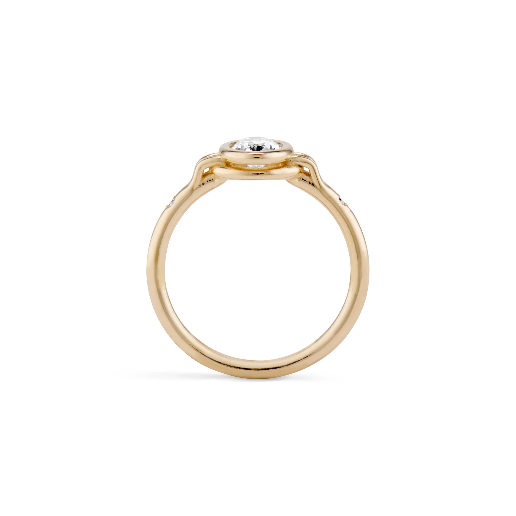 Suspended in Time Oval Diamond Ring