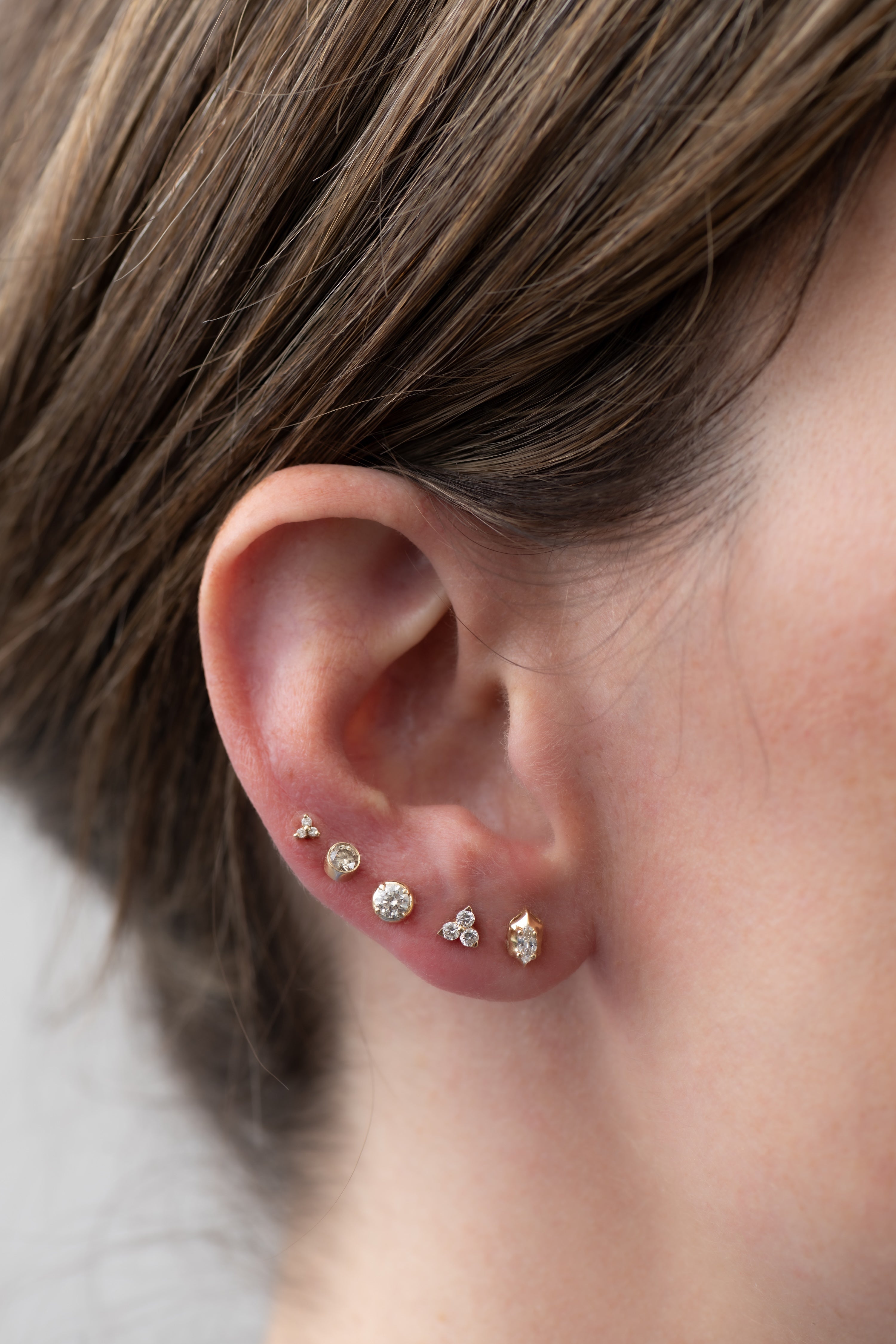 Round Prong-Set Diamond Stud Earrings