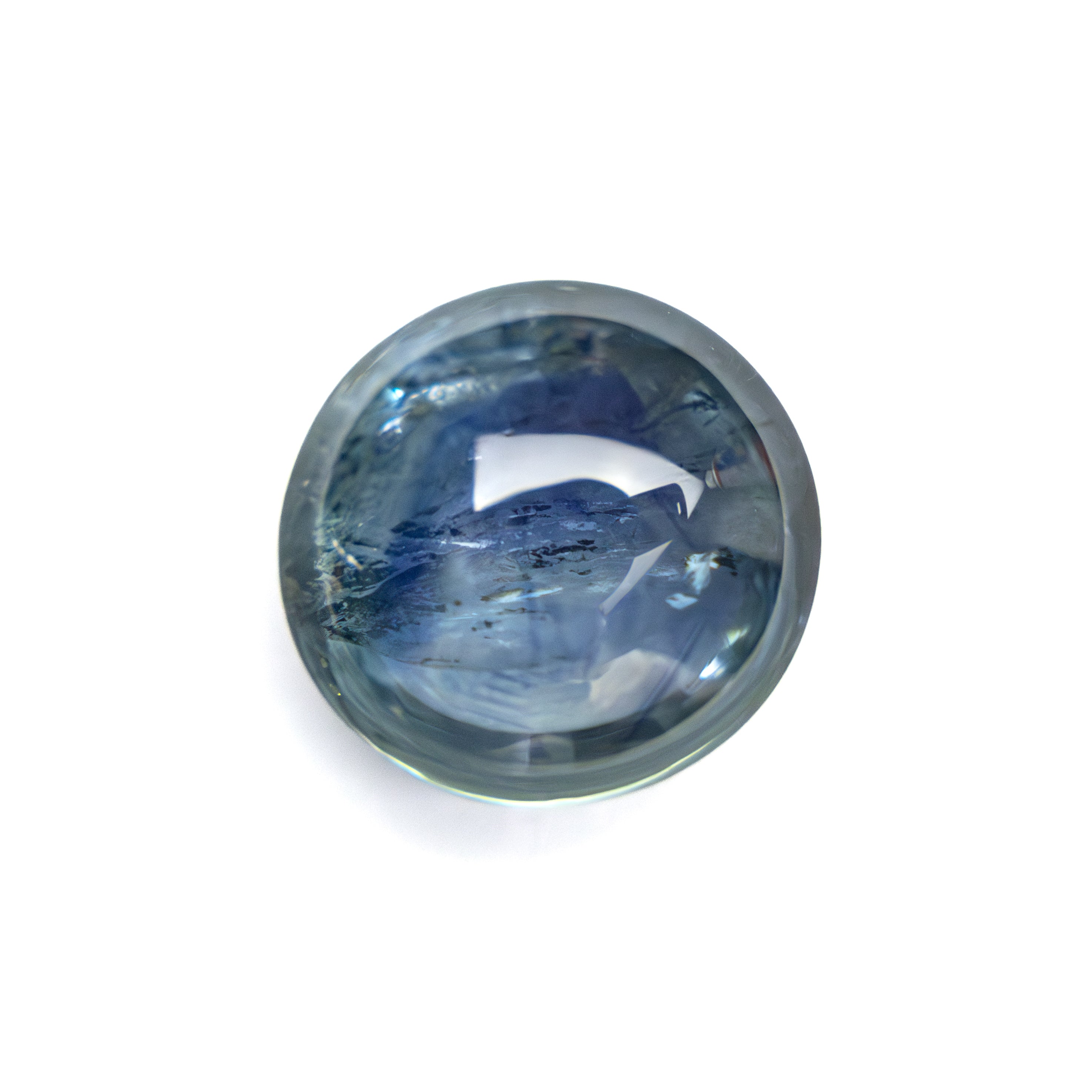 3.97ct 8.88x8.88x5.07mm Round Cabochon Double Cut Sapphire 27739-01