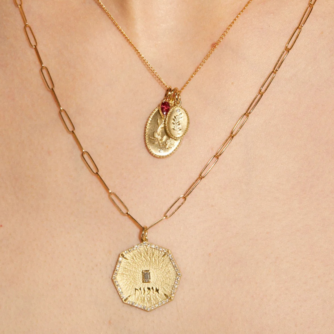 Olive Branch Token Necklace - Zahava Heirlooms Trunk Show