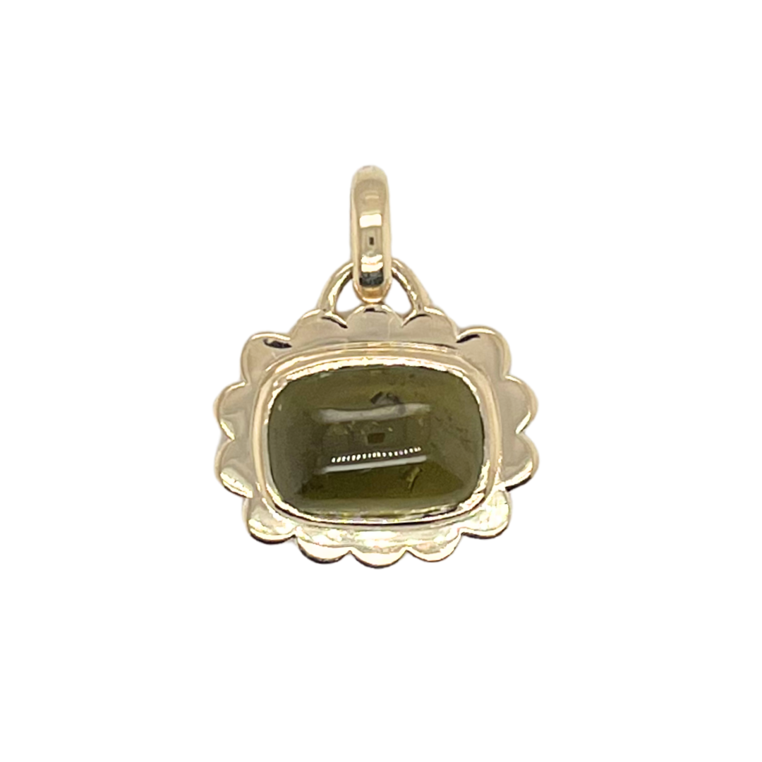 One Of A Kind Green Elongated Cushion Tourmaline Pendant