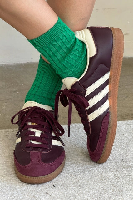 Le Bon Shoppe Her Socks - Mercerized Combed Cotton Rib - Kelly Green
