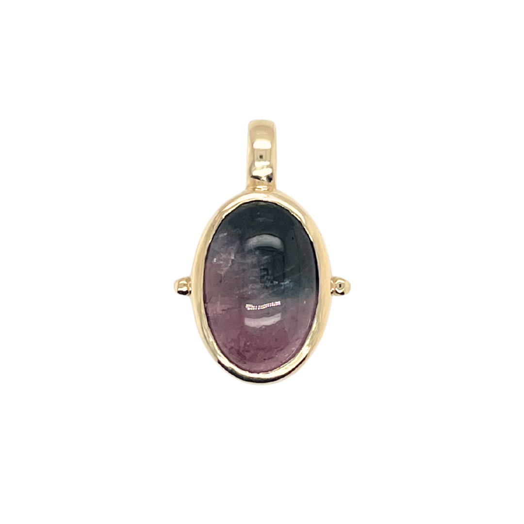 One Of A Kind Oval Bi-Color Tourmaline Pendant