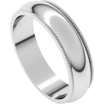 Milgrain Edge Half Round Band