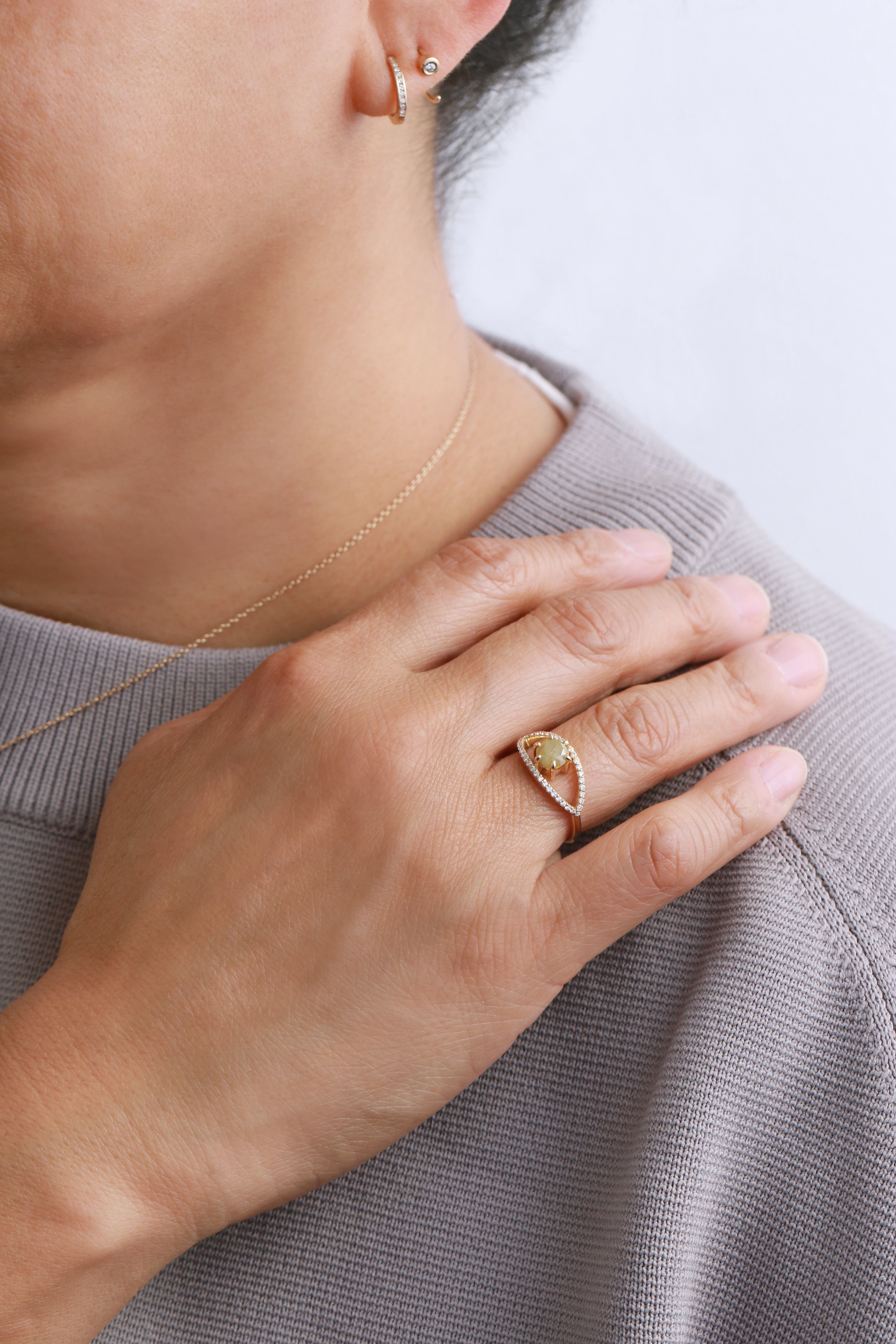 Grey Diamond Eye Ring — Commitment, Curated