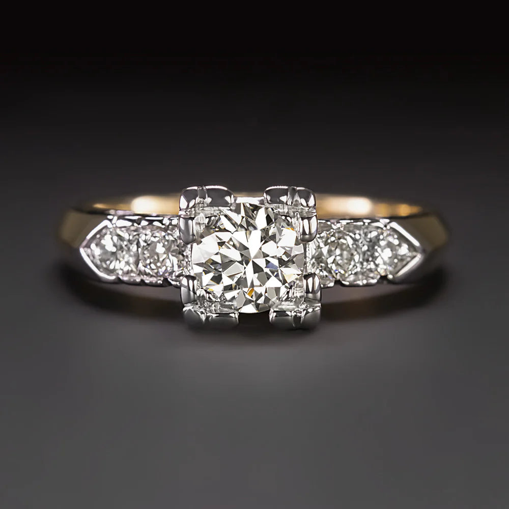 Vintage Mid Century Mixed Metal Engagement Ring