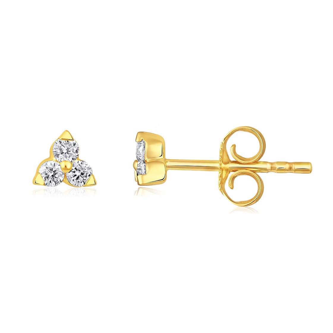 Trio Cluster Diamond Stud Earrings