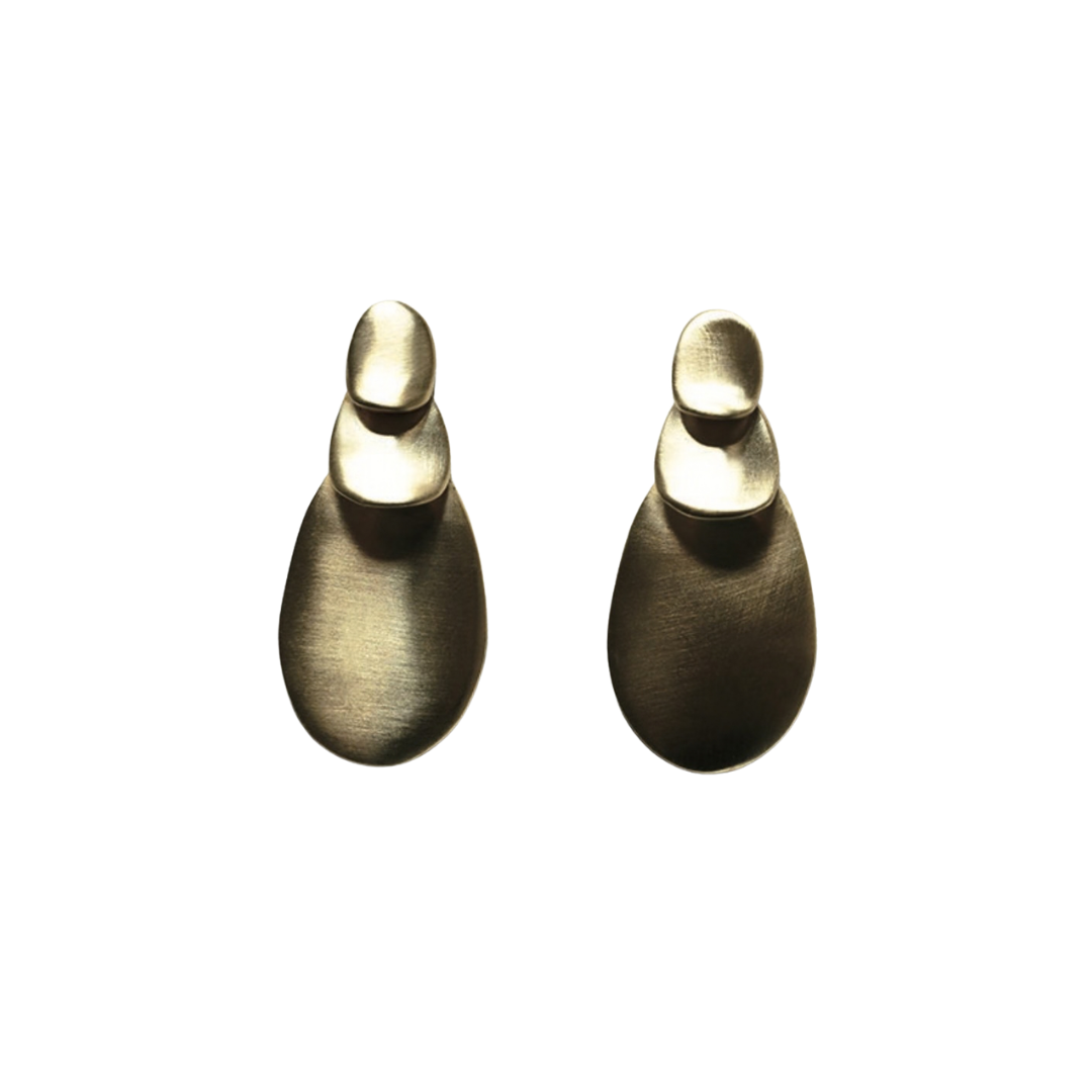 Tiered Drop Brass Earrings — 8.6.4 Trunk Show