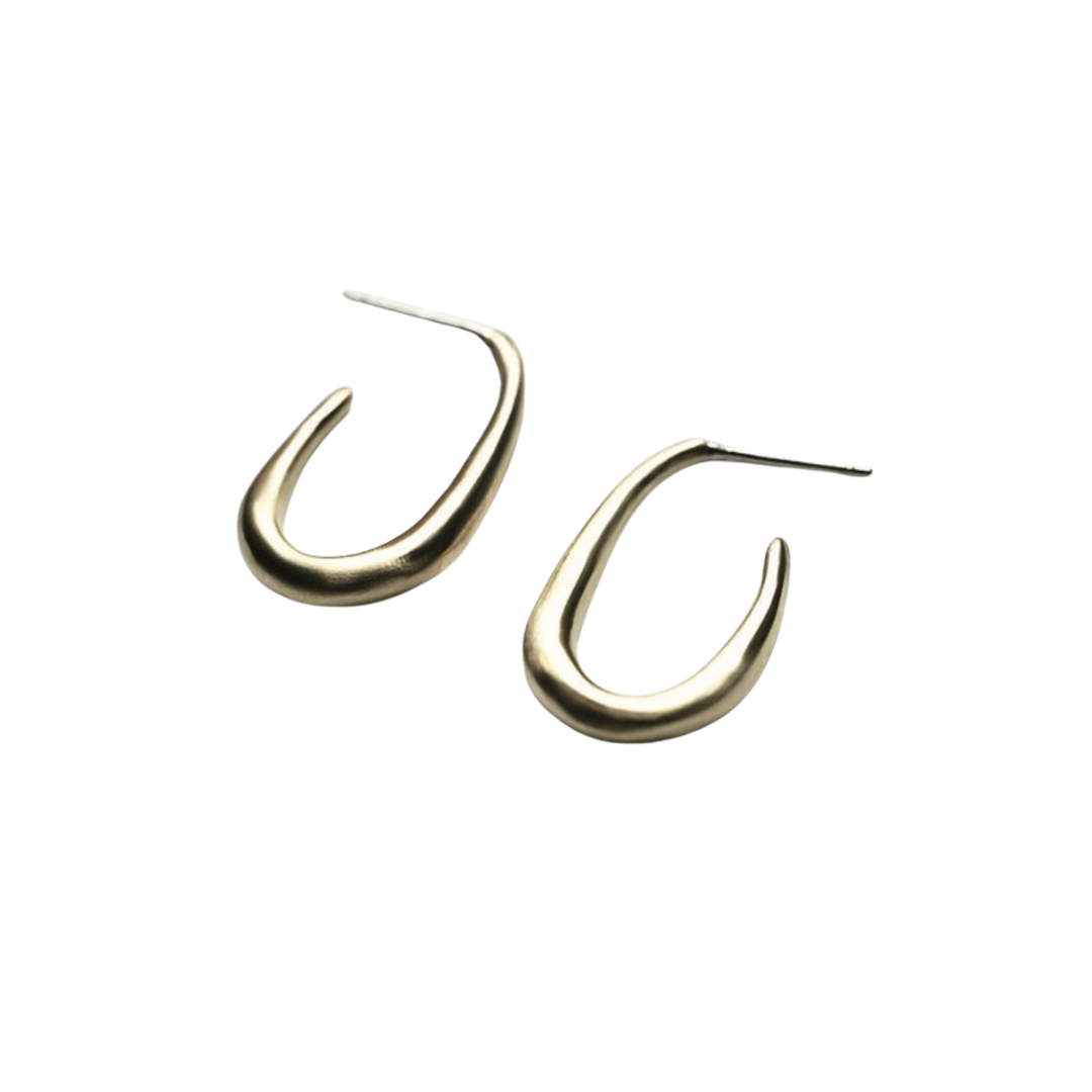 Long Open Hoop Brass Earrings — 8.6.4 Trunk Show