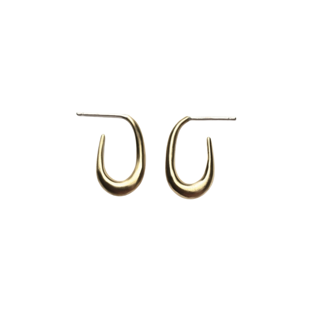 Narrow Open Hoop Brass Earrings — 8.6.4 Trunk Show