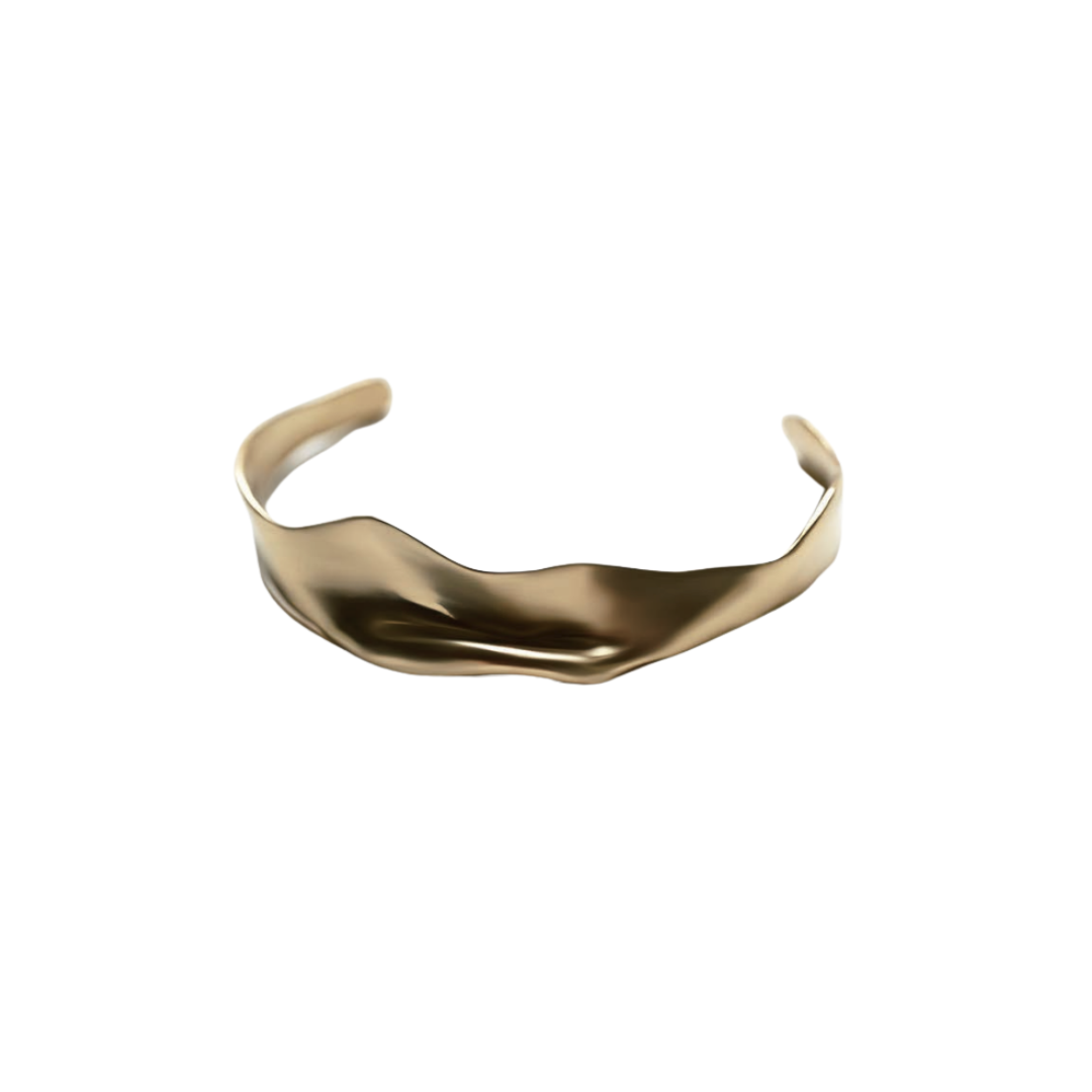 Organic Ribbon Brass Cuff