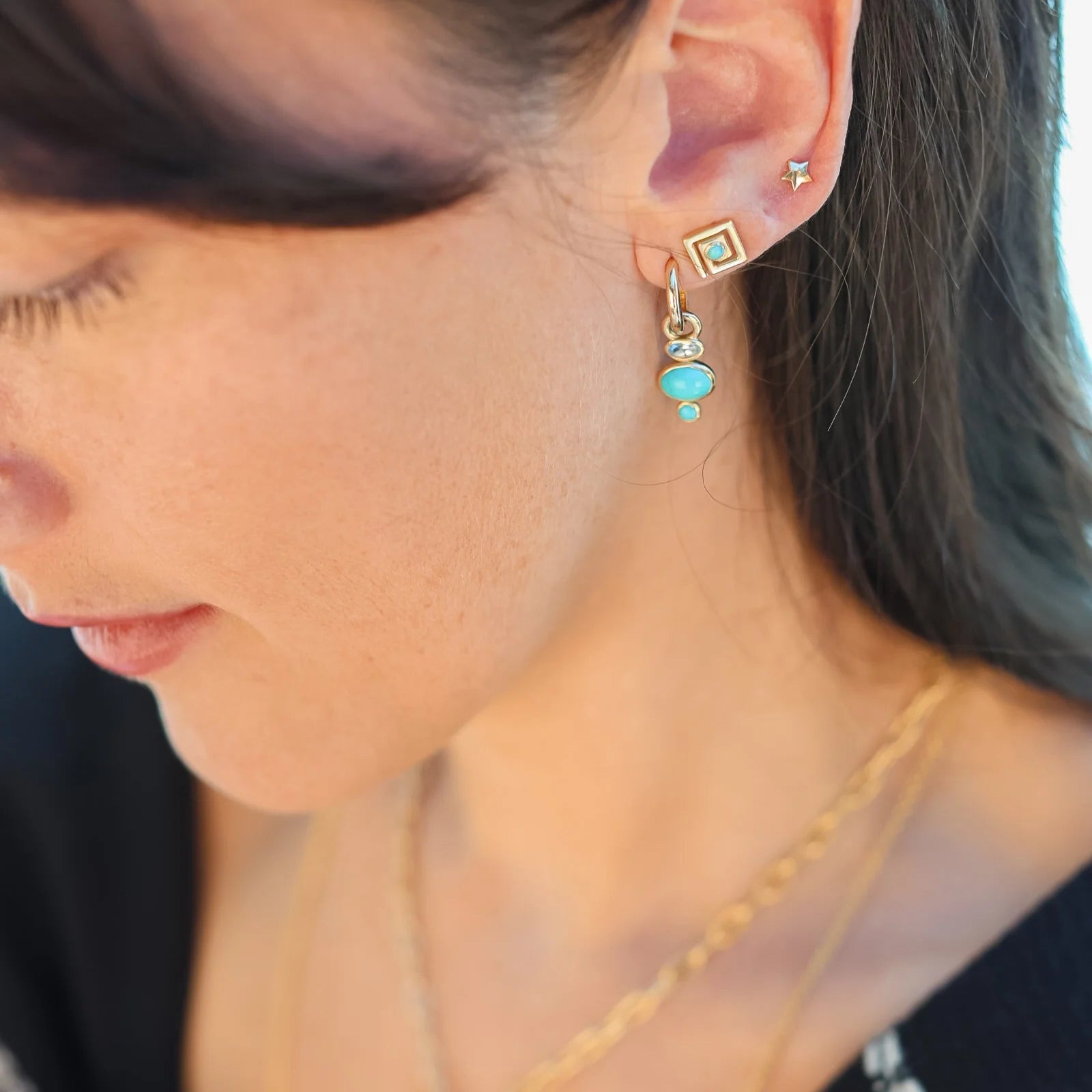 Spiral Turquoise Studs