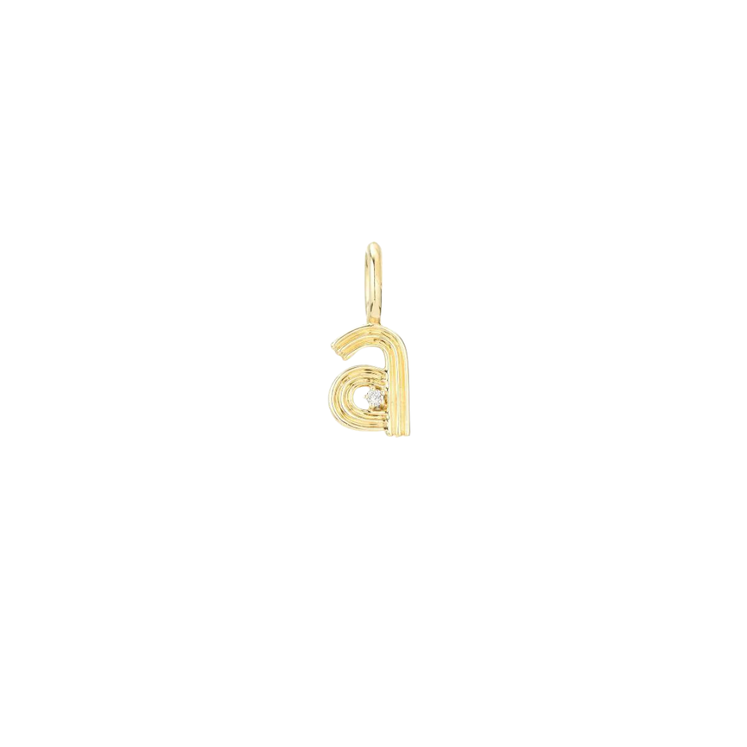 Groovy Diamond Initial Mini Bead Charm