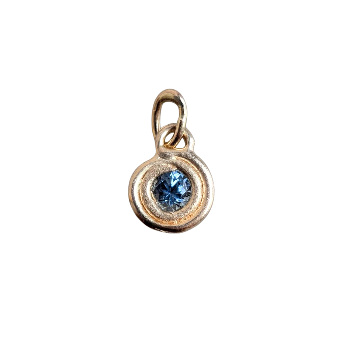 Mini Sapphire Spiral Charm