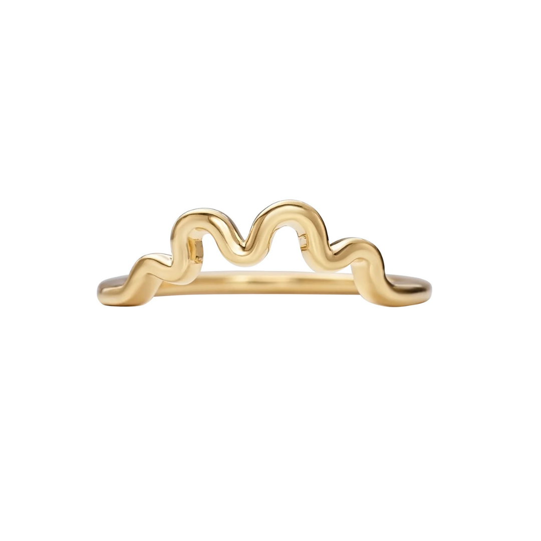 Wave Solid Gold Band