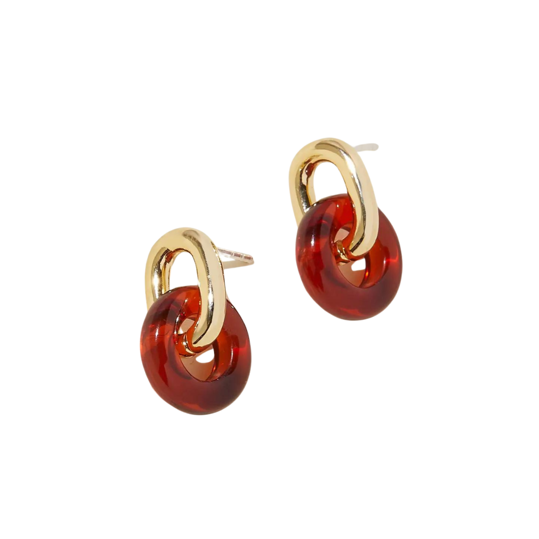 Anna Earrings - Brick