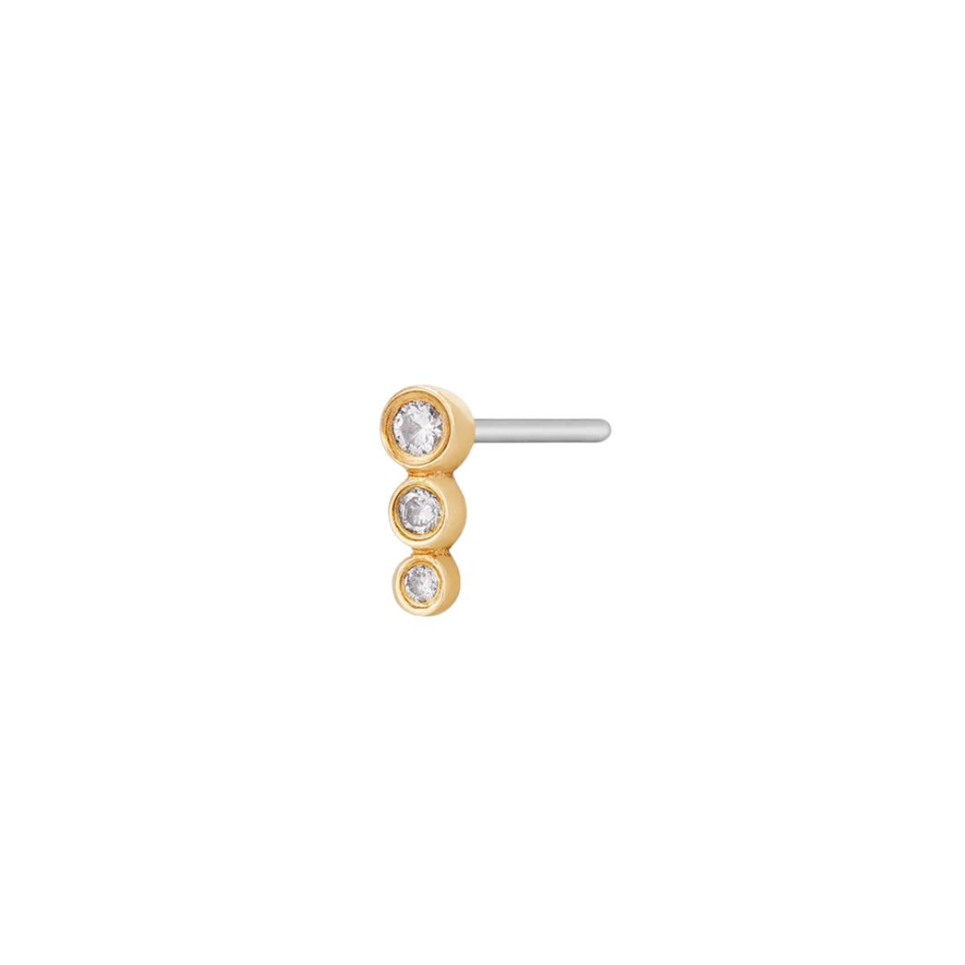 BEY Graduated Bezel Diamond Single Piercing Stud