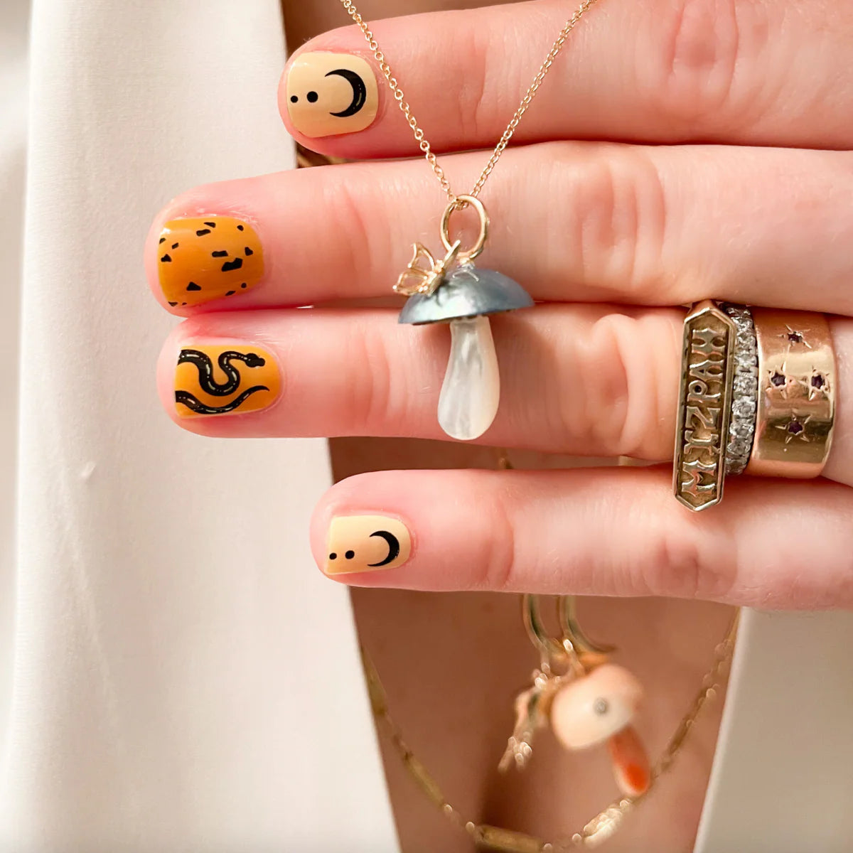 Blue Mabe Pearl Mushroom With Butterfly — Maura Green Trunk Show