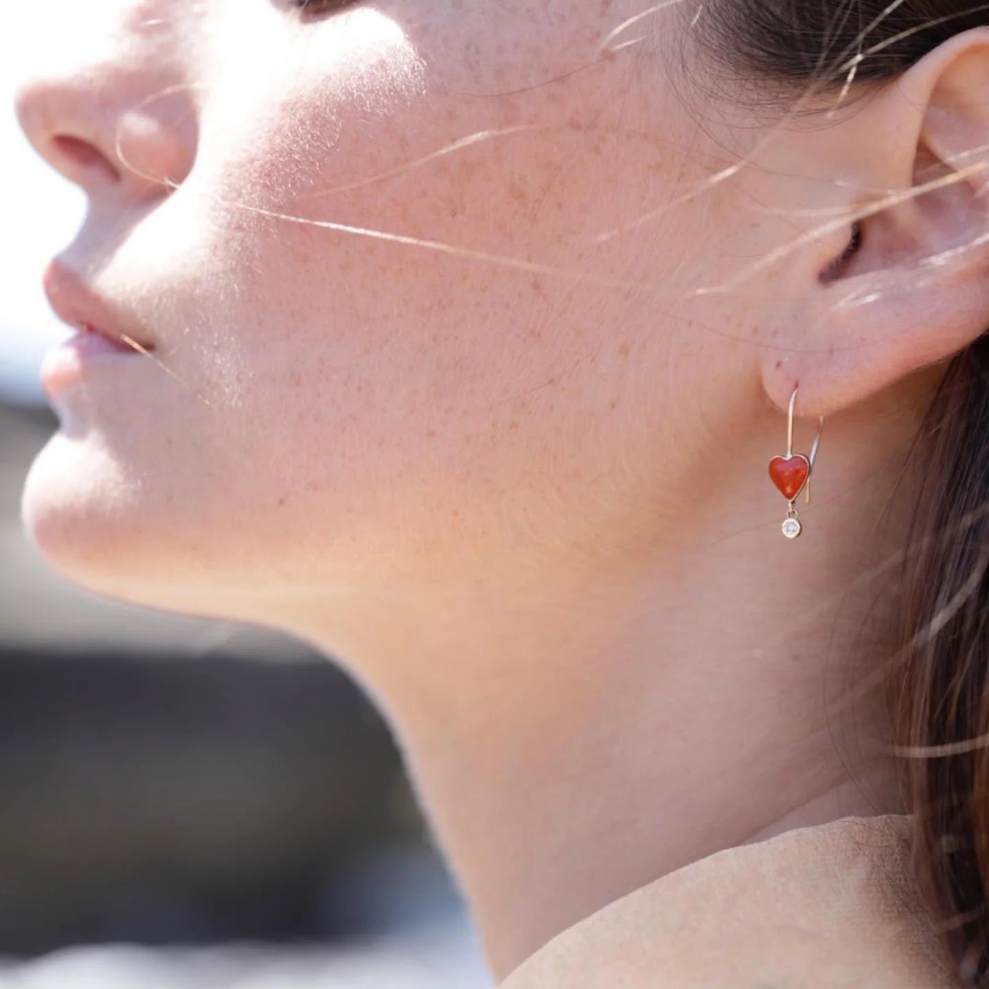 Byrdie Pink Tourmaline Heart Earrings