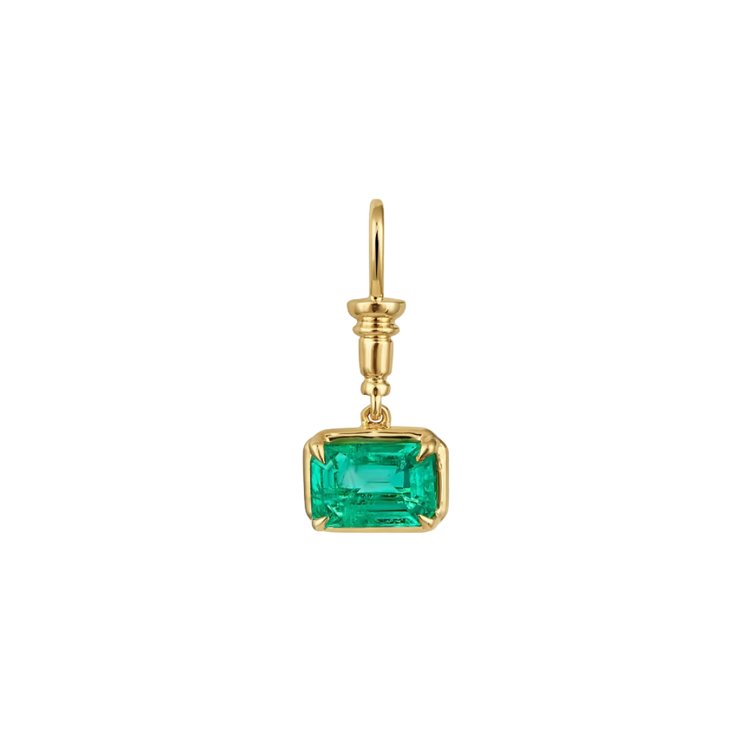 Emerald Cut Emerald Column Charm