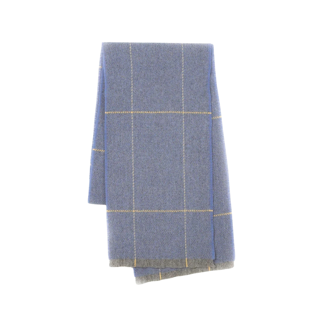 Merino Lambswool Turra Scarf - Azure