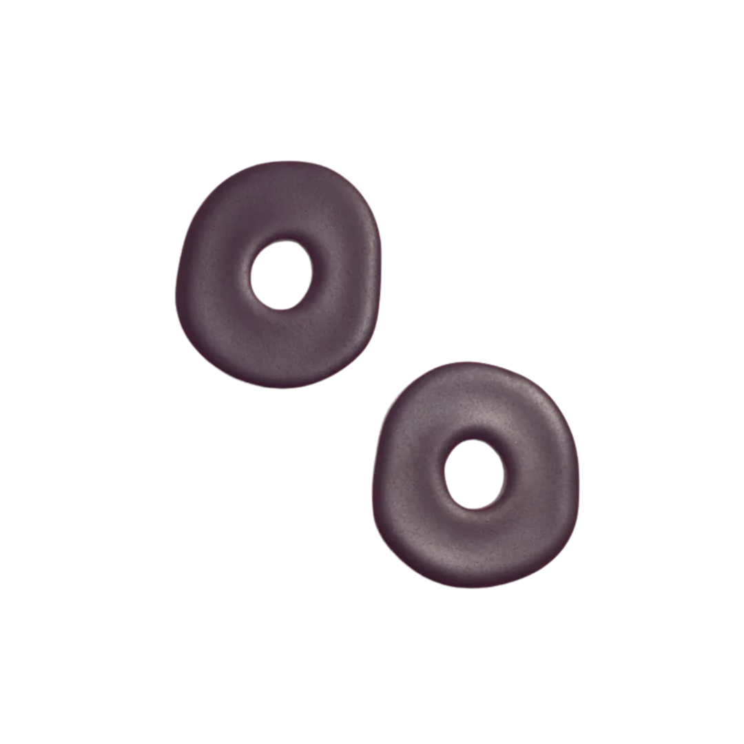 Organic Hoop Studs - Plum