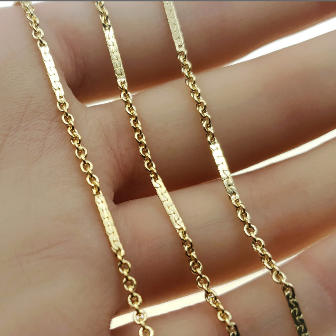 Goldfill Dapped Cable Chain