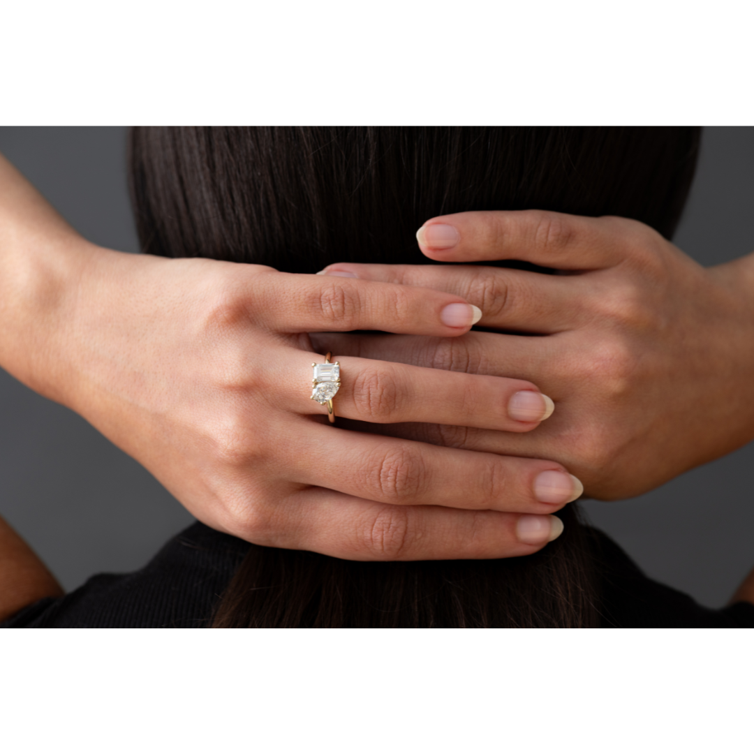 Commitment Collection: Peony Two-Stone Ring