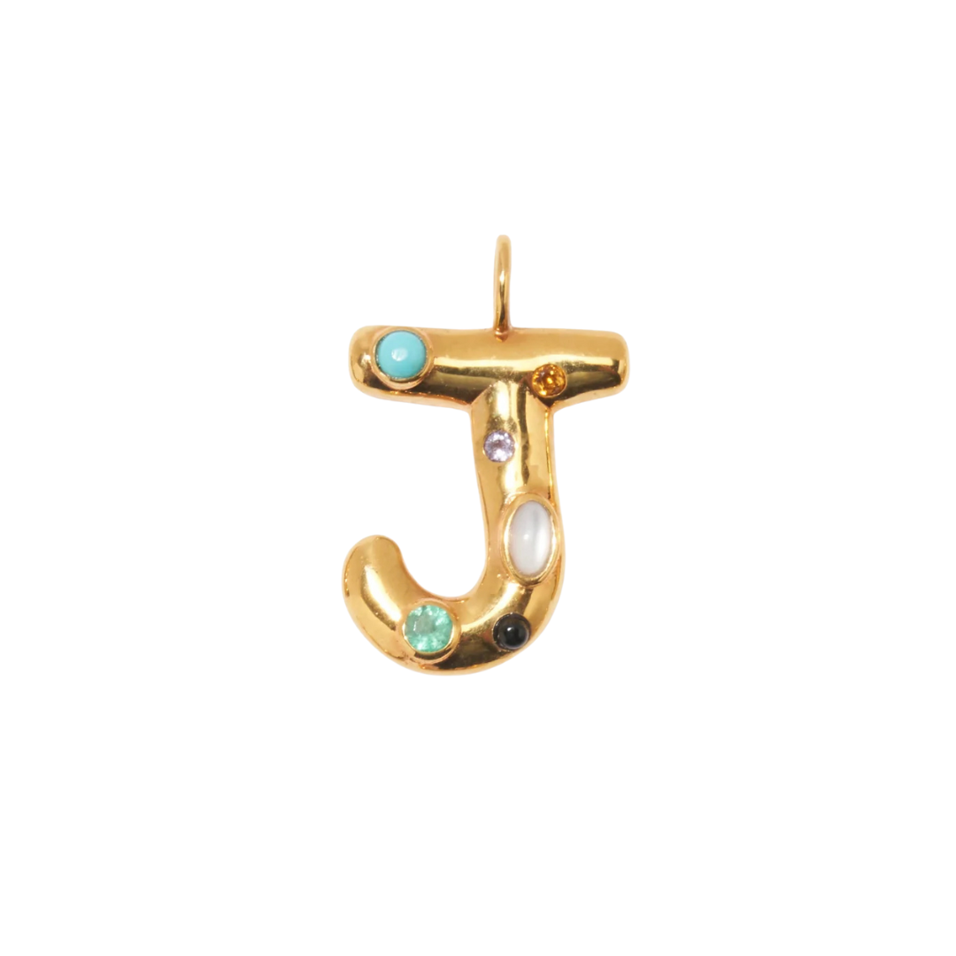 Confetti Letter “J” Charm