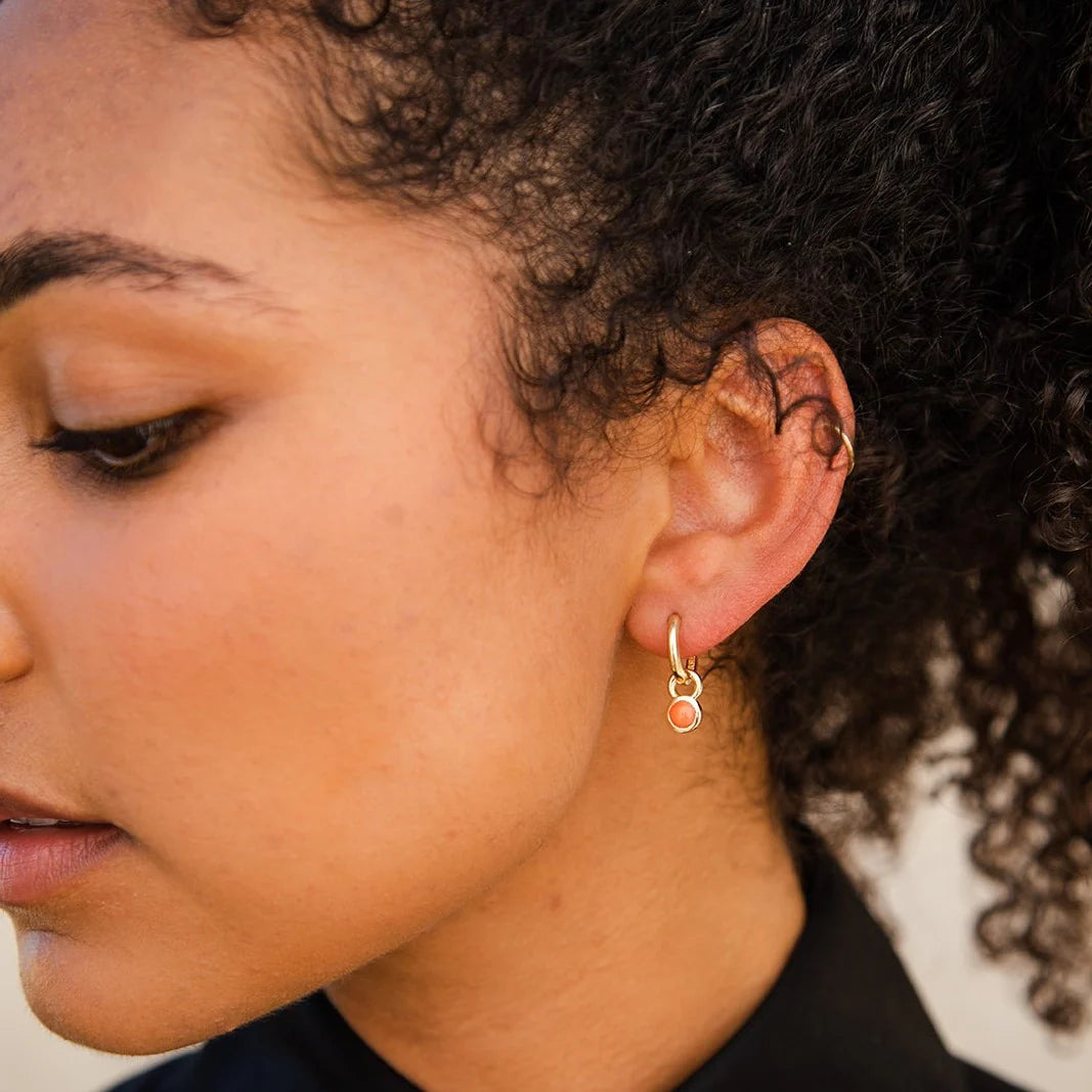 Droplet Coral Charm Earrings