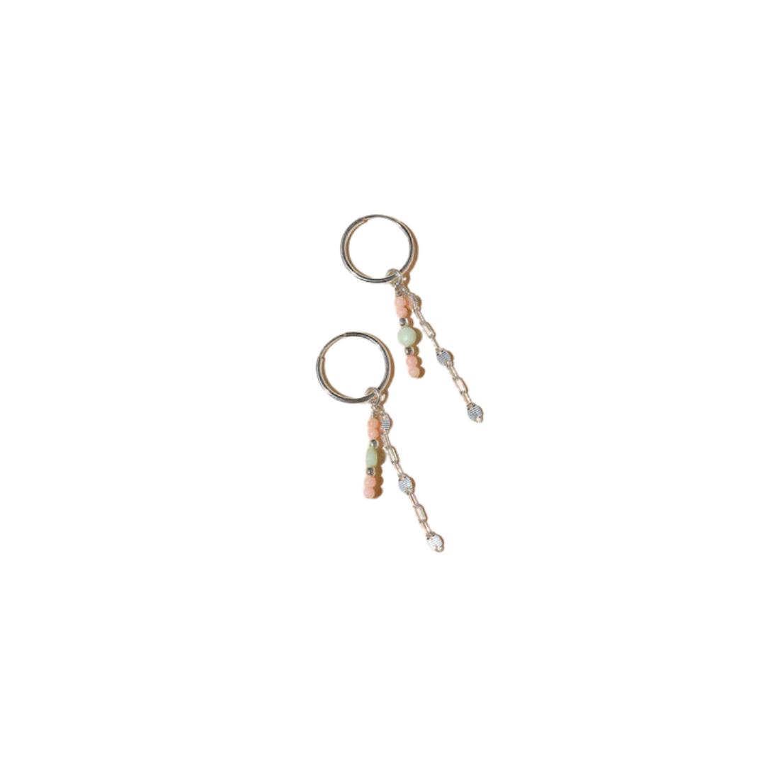 Coral Pixie Hoops