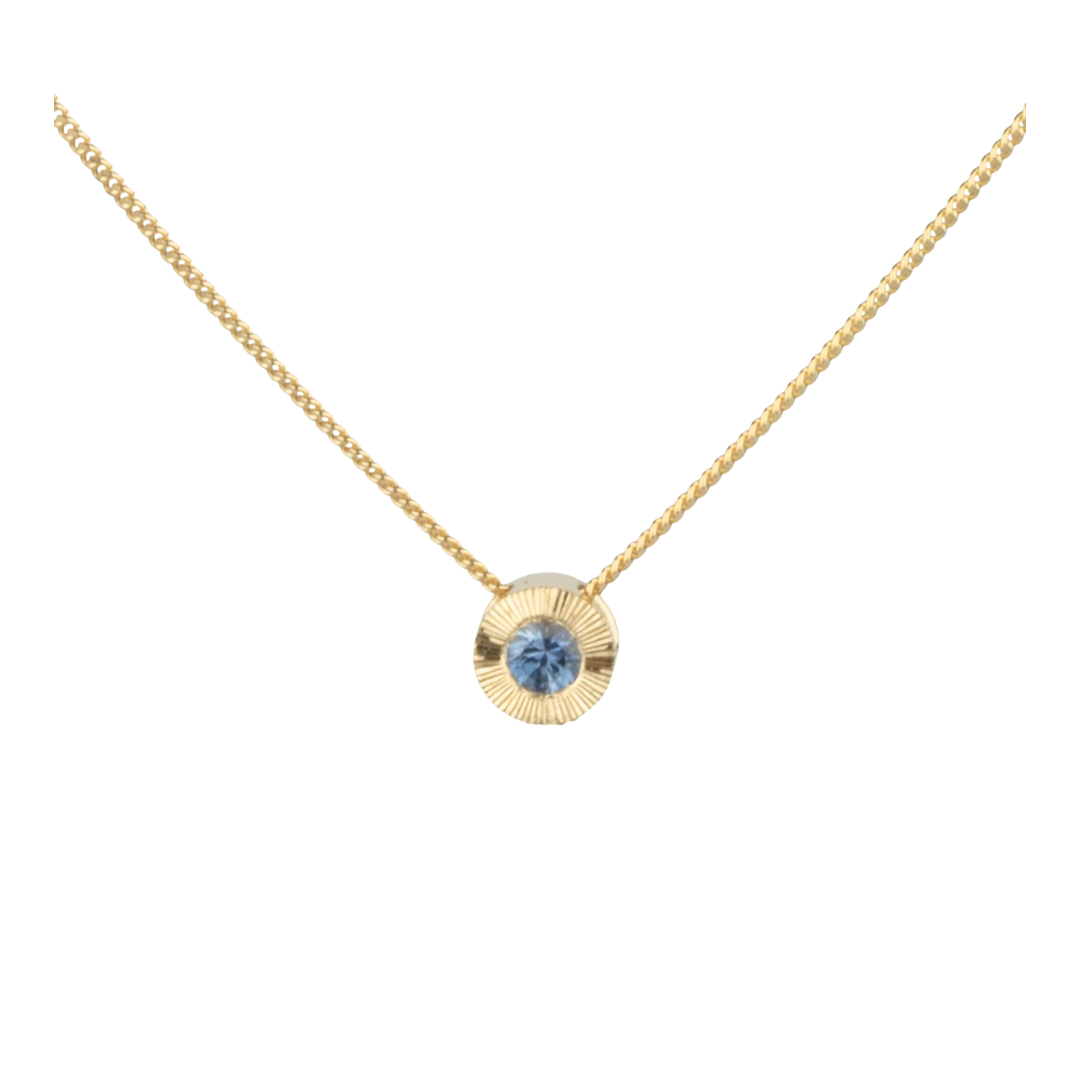 Small Aurora Blue Montana Sapphire Necklace