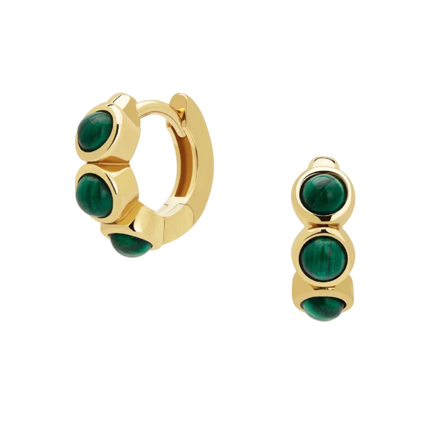 Corynn Gemstone Huggies - Malachite