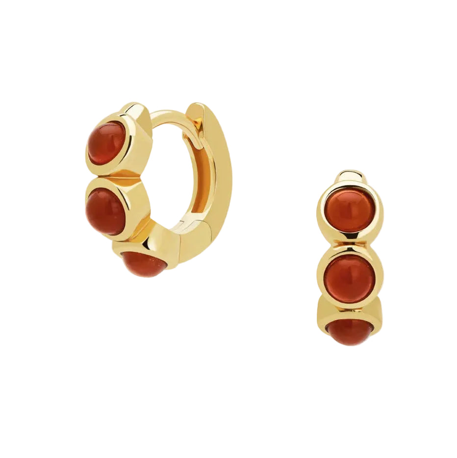 Corynn Gemstone Huggies - Red Agate