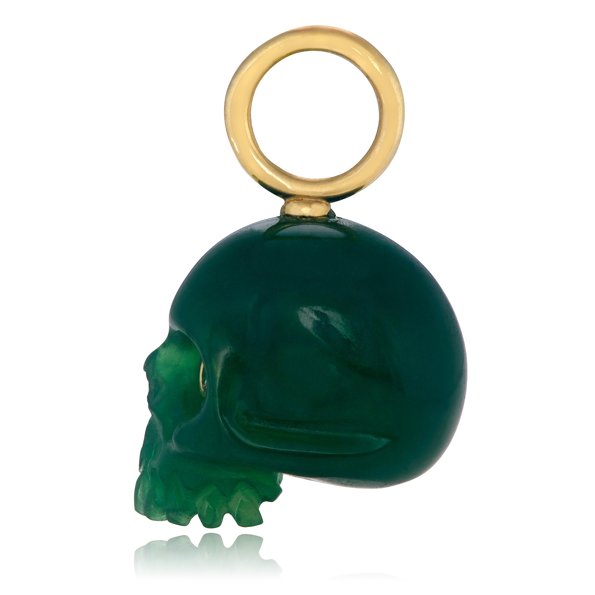 Forest Green Chalcedony Skull Baby