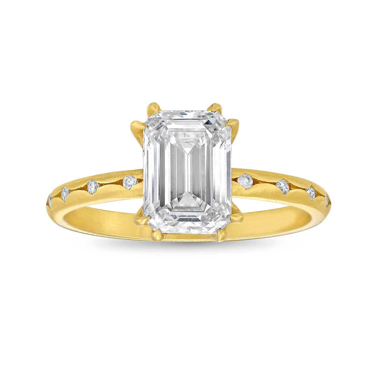 Emerald Cut Diamond with Prongs Ring