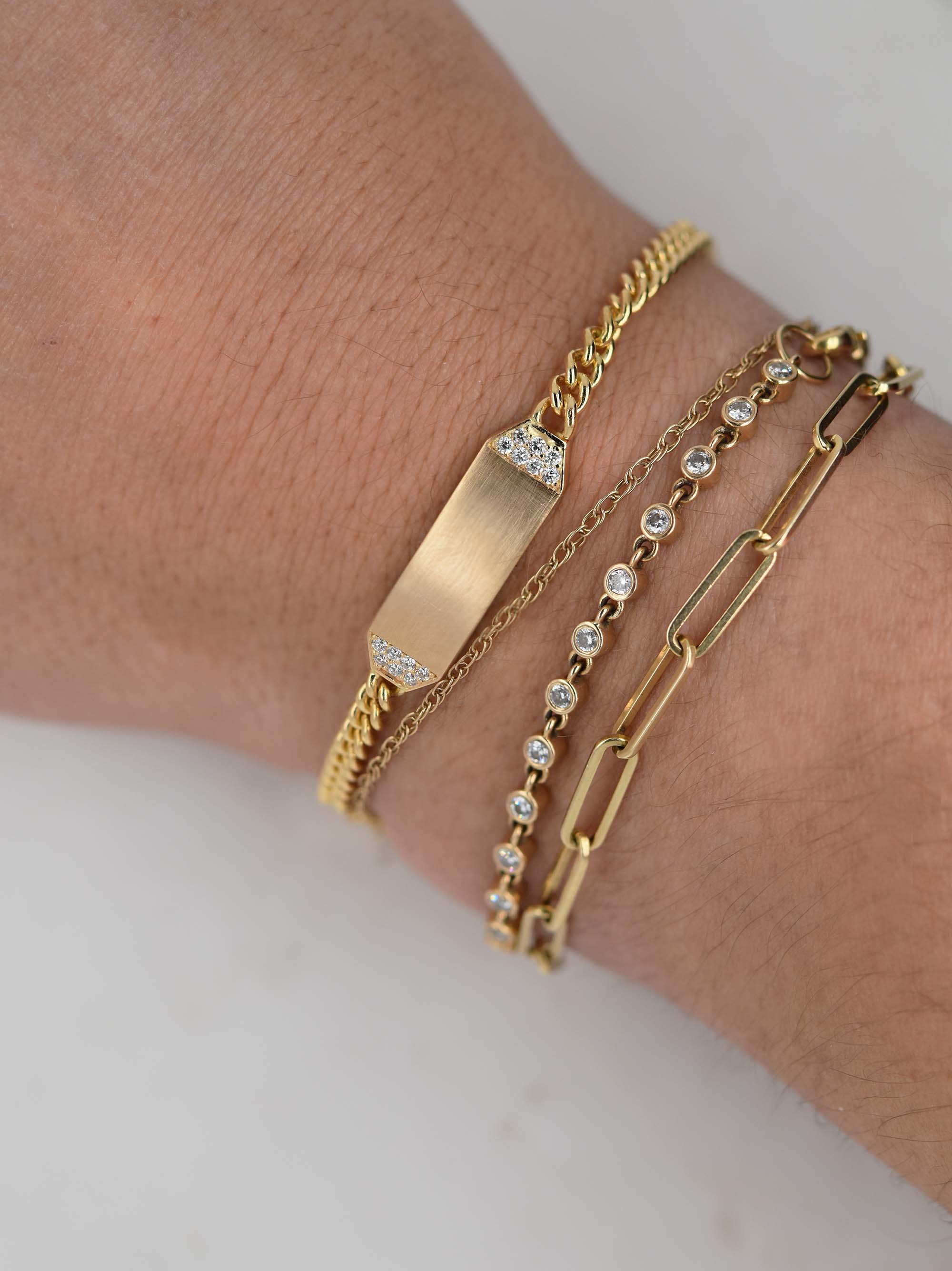 Diamond nameplate bracelet Clearance