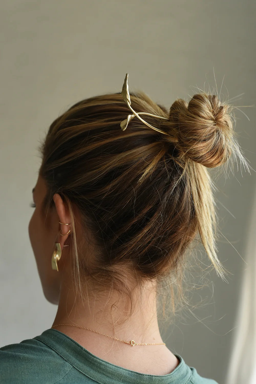 Leaf French Brass Hair Pin — 8.6.4 Trunk Show