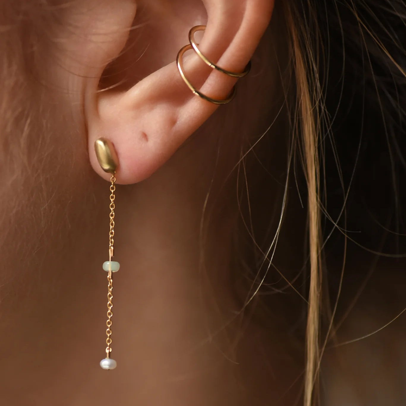Dew Drop Chain Earrings